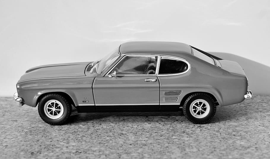 model car, ford, capri, auto, oldtimer, toys, sports car, red HD wallpaper