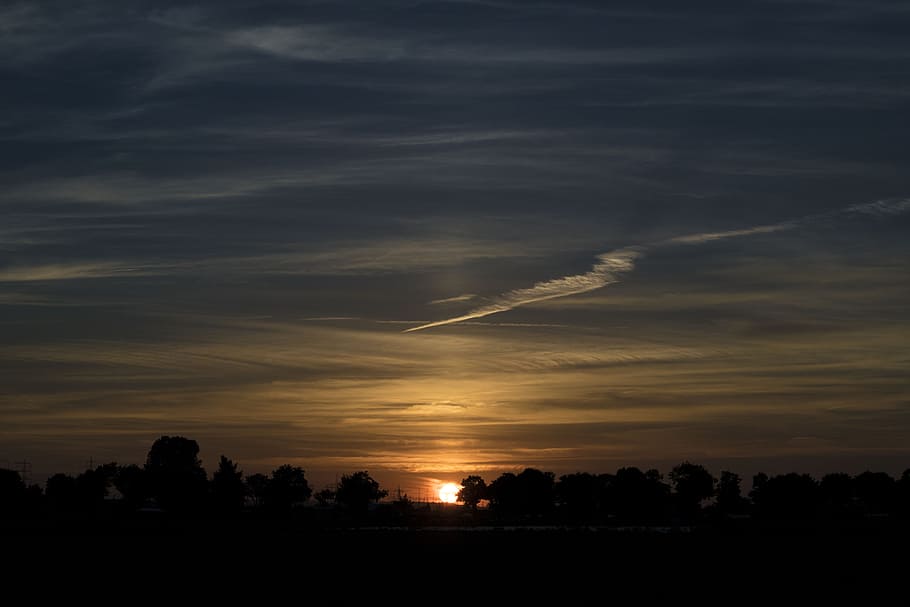 Sky, Sunset, Silhouette, Nature, Summer, landscape, cloud, weather HD wallpaper