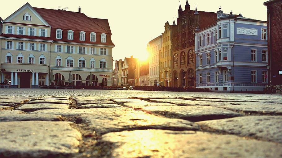 stralsund, evening, city, rest, holiday, sunset, recovery, relaxation HD wallpaper