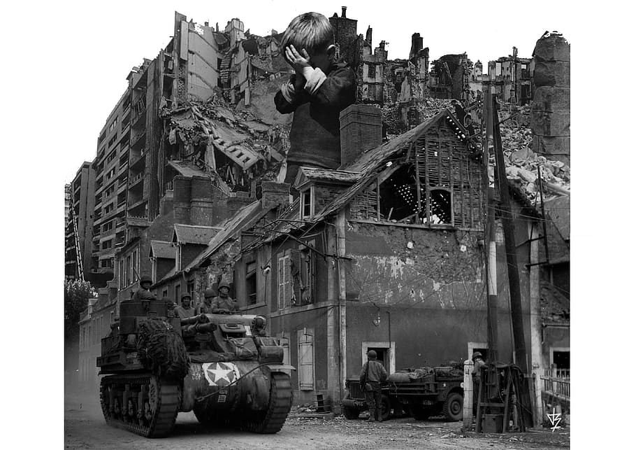 Collage, War, Eviction, digitalcollage, black And White, old HD wallpaper