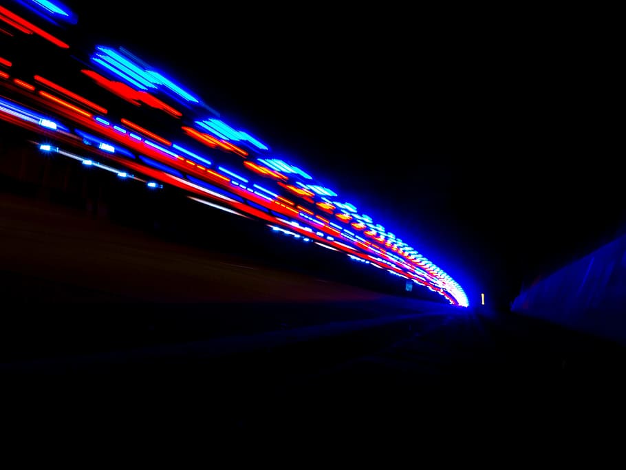 timelapse photography, road, street, dark, night, light, illuminated HD wallpaper
