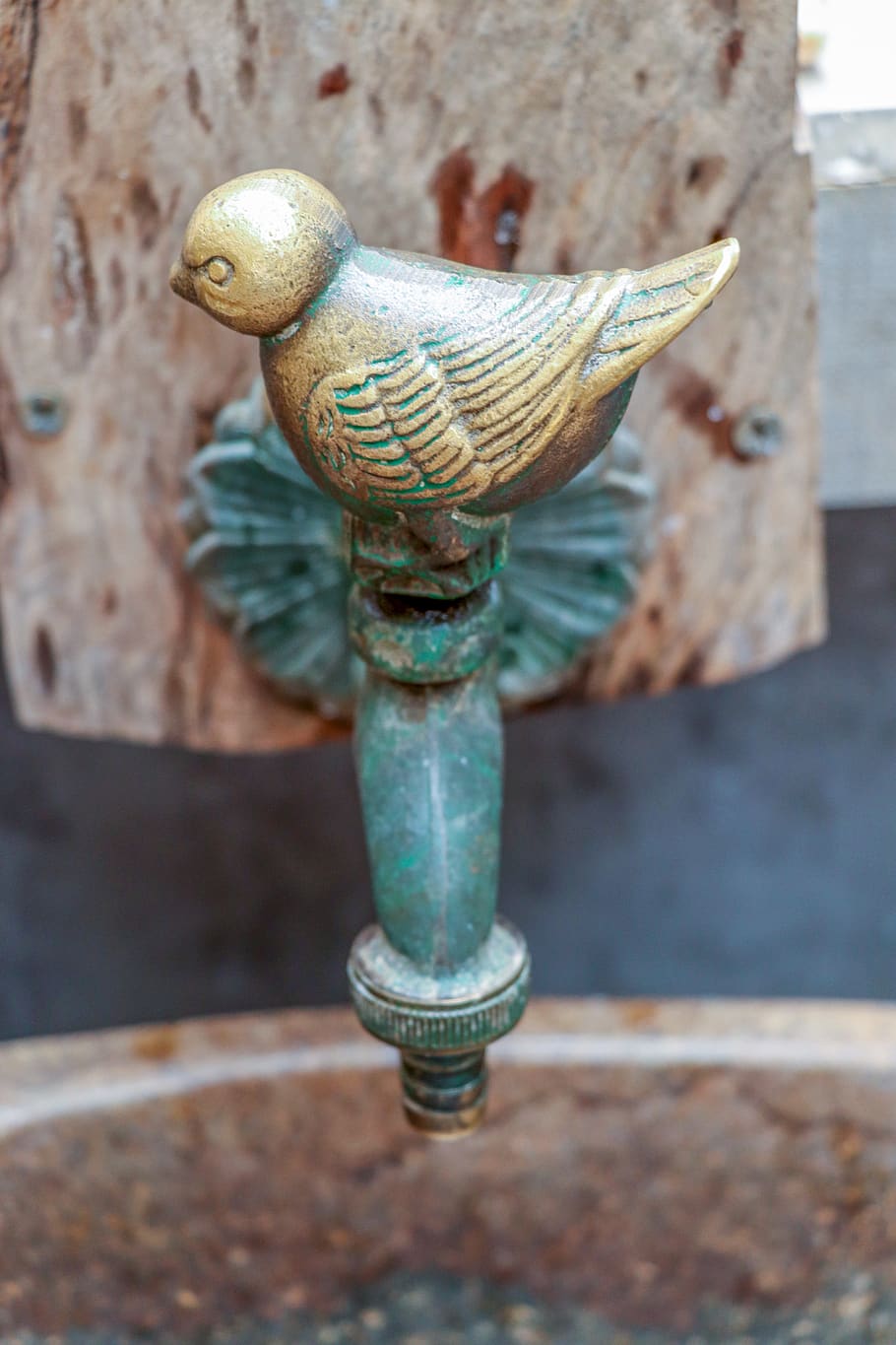 faucet, metal, antique, brass, plumbing, rust, bird, classical, HD wallpaper