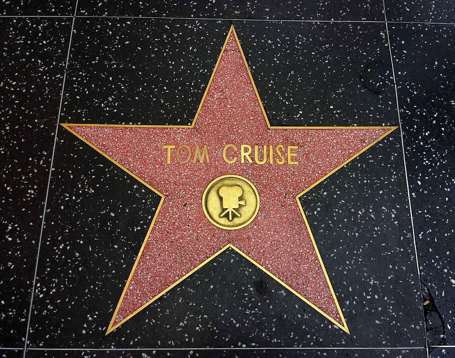 Tom Cruise walk of fame star, Actor, Gold, golden, decoration