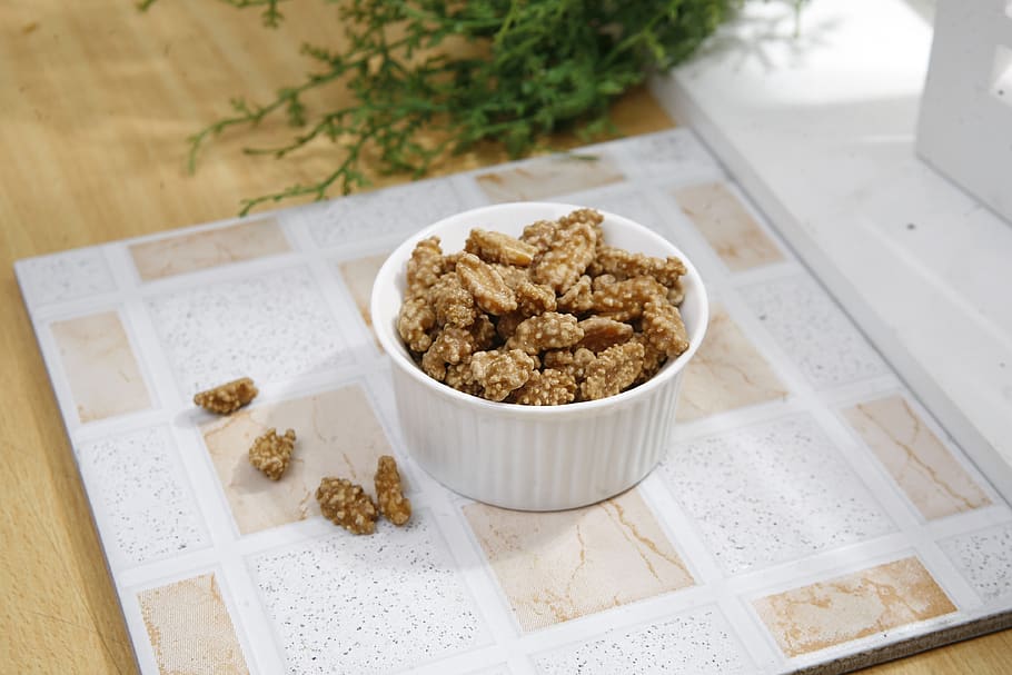 seasoned peanuts, food, high angle view, food and drink, table HD wallpaper
