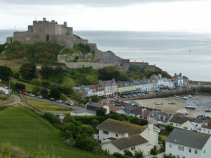 Jersey, Castle, Orgueil, Port, Ships, island of jersey, sea HD wallpaper