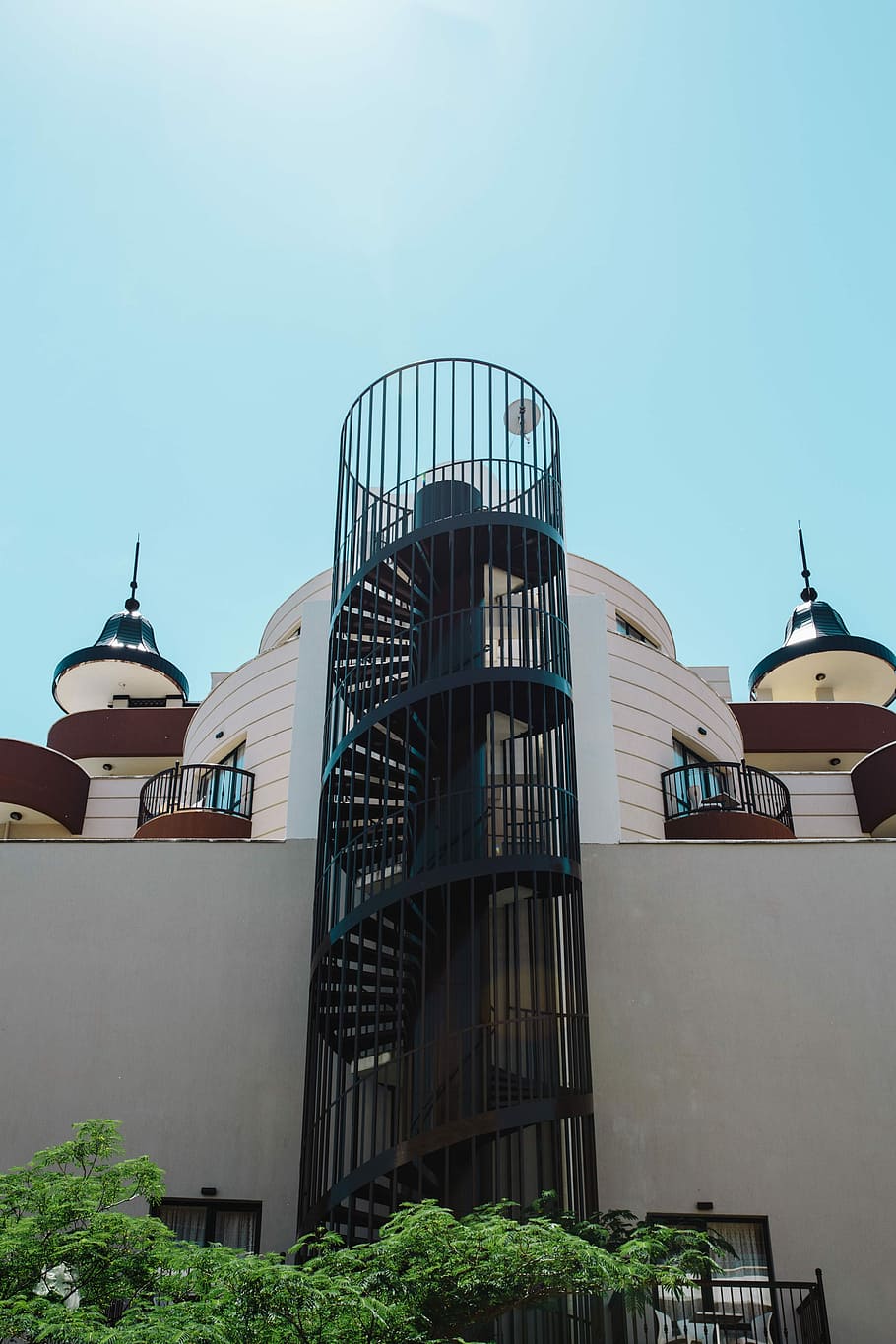 Hotel in Sunny Beach, Bulgaria, architecture, design, stairs HD wallpaper