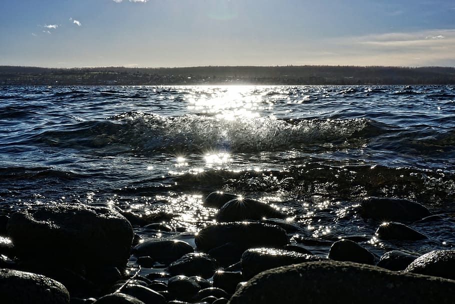 waters, sea, coast, beach, ocean, wave, sky, surf, spray, holiday HD wallpaper