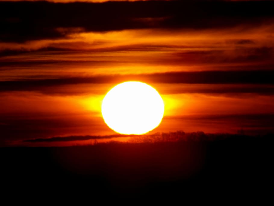 sunset, cloud, sky, in the evening, orange, cloud - sky, scenics - nature HD wallpaper