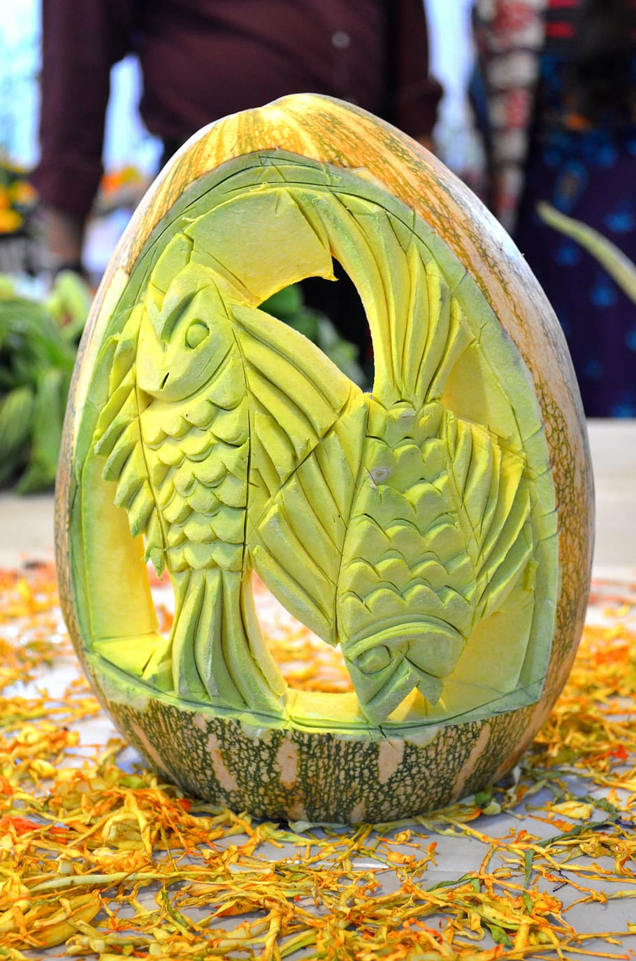 pumpkin, carved, fruit, decoration, arts, cultures, asia, close-up HD wallpaper