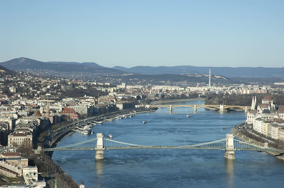 bridge, buda, pest, budapest, danube, river, cityscape, hungary HD wallpaper