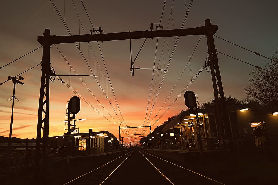 light, dawn, sunset, dark, dusk, electricity, energy, evening HD wallpaper