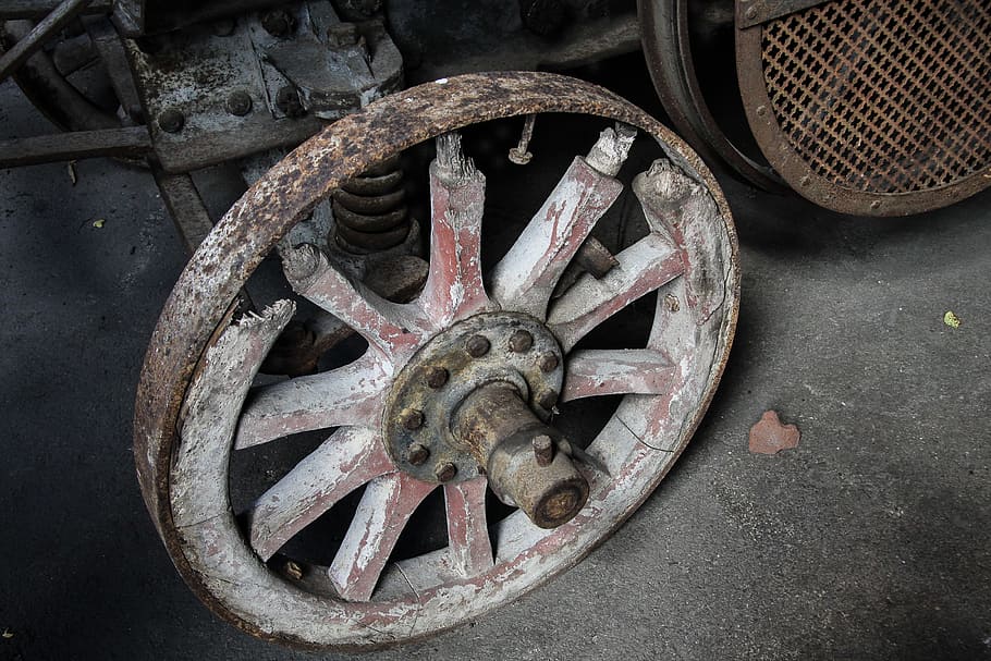 spoke wheel, agriculture, old, broken, transportation, metal HD wallpaper