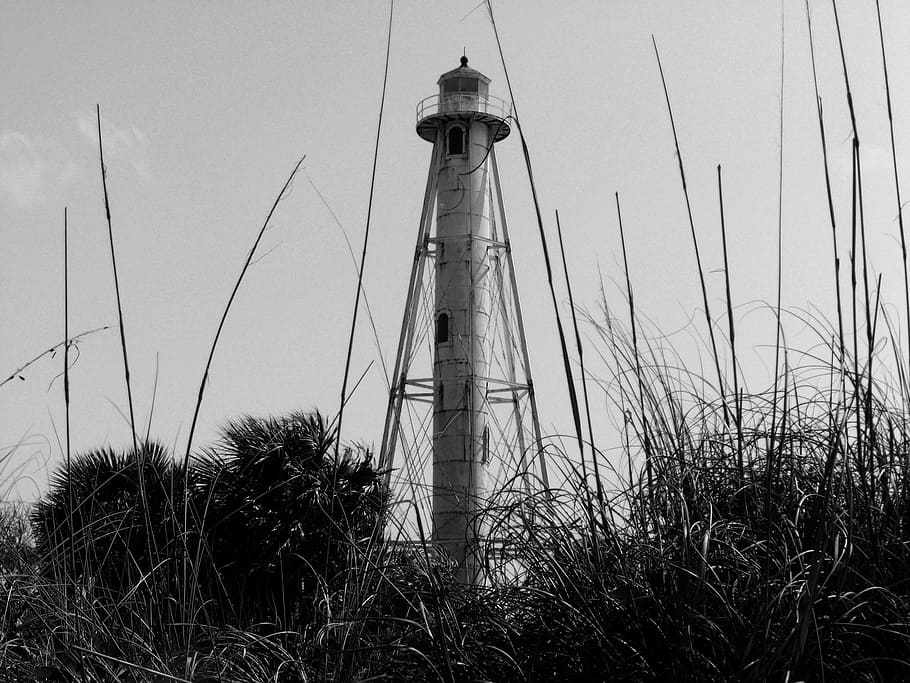 rear range lighthouse, boca grande, florida, beach, old, landmark HD wallpaper