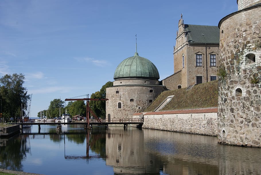 Castle, Mote, Water, Bridge, Sweden, fortress, scandinavia HD wallpaper