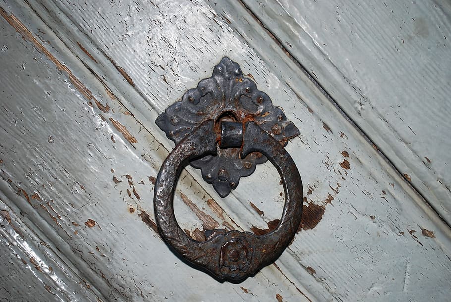 door knocker, hardware, metal, entrance, house, old, handle HD wallpaper