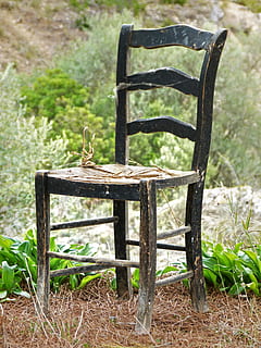 chair, abandoned, old, soledad, wood, nature, outdoors, lawn HD wallpaper