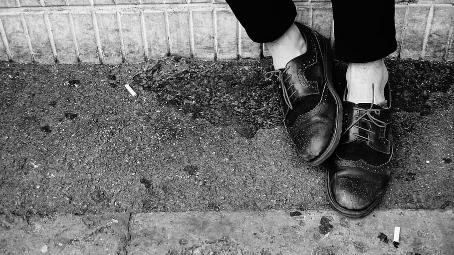 shoes, bw, retro, low section, human leg, body part, human body part HD wallpaper