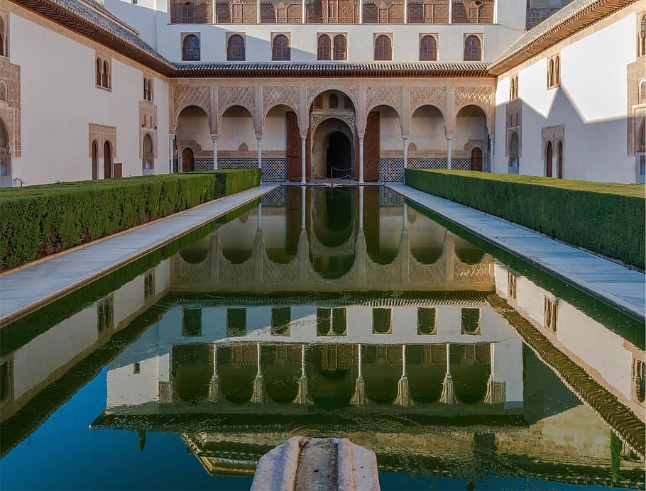 Granada, Spain, Building, Landmark, historical, columns, architecture HD wallpaper