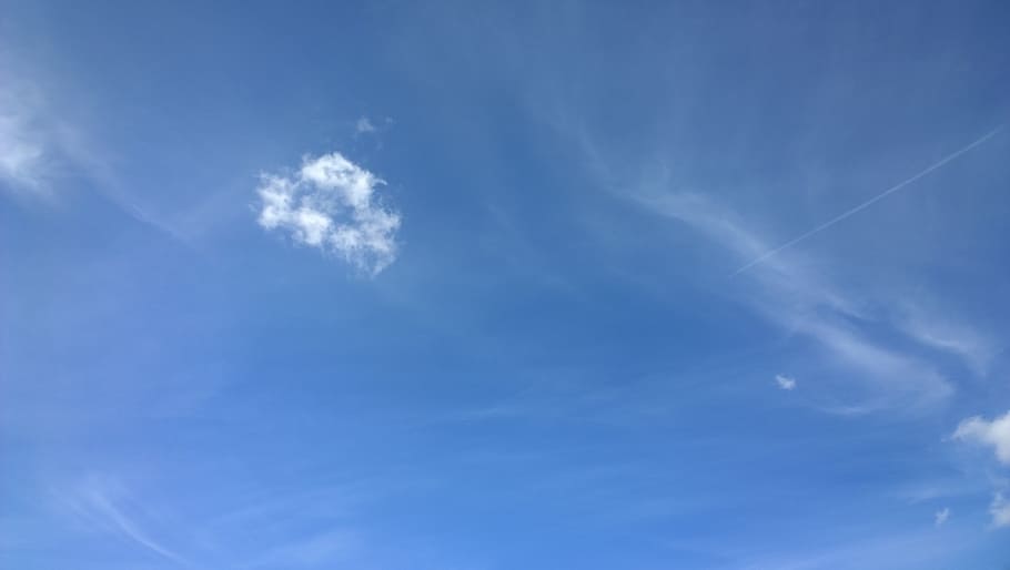 sky, clouds, weather, atmosphere, cloud - sky, blue, vapor trail HD wallpaper