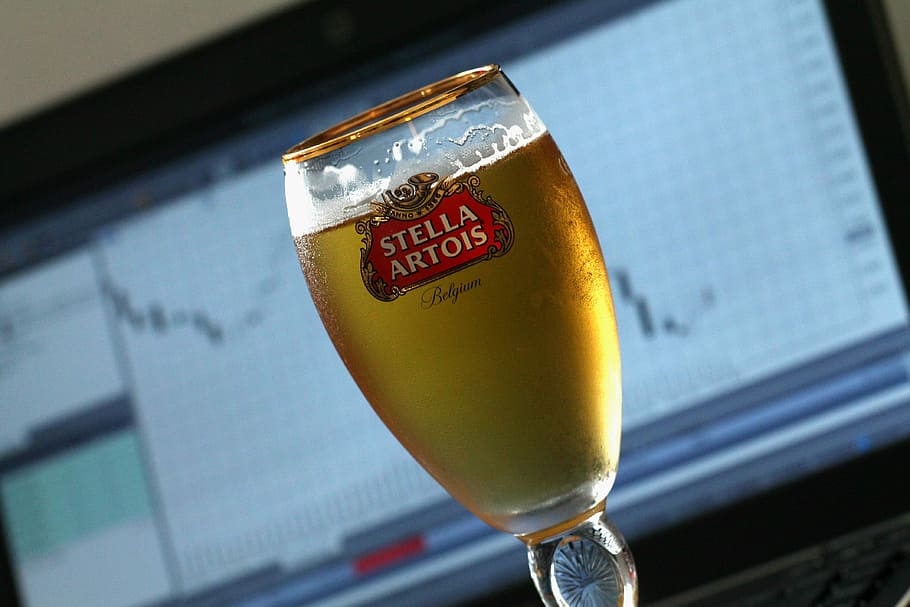 Beer, Belgian, Drink, Cold, stella artois, glass, alcohol, text, HD wallpaper