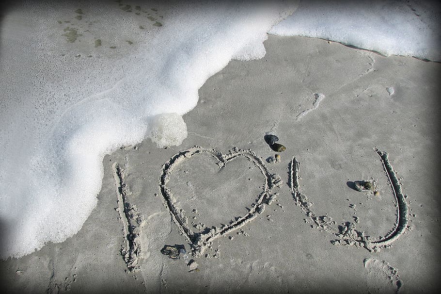 beach, love, wave, summer, shore, romantic, heart, surf, land HD wallpaper