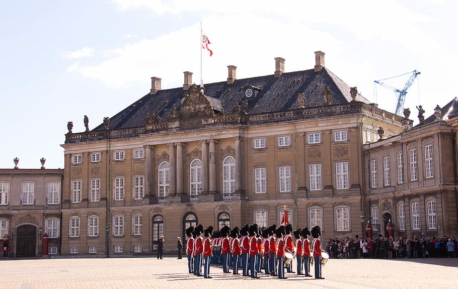 Amalienborg palace, Amalienborg, Castle, sightseeing, royal, danish, HD wallpaper
