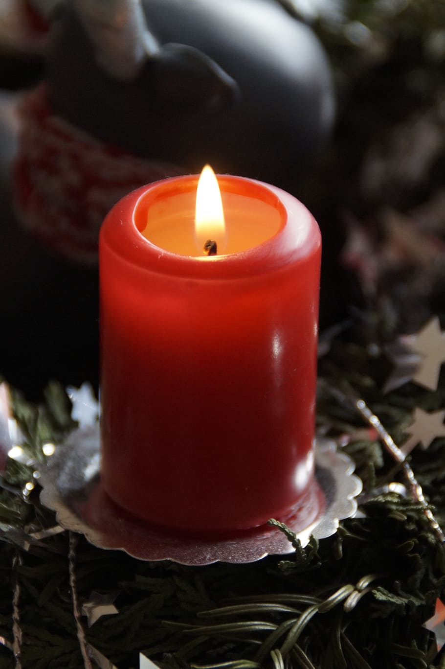 Candle, Advent Wreath, Light, red, flame, christmas time, candlelight HD wallpaper