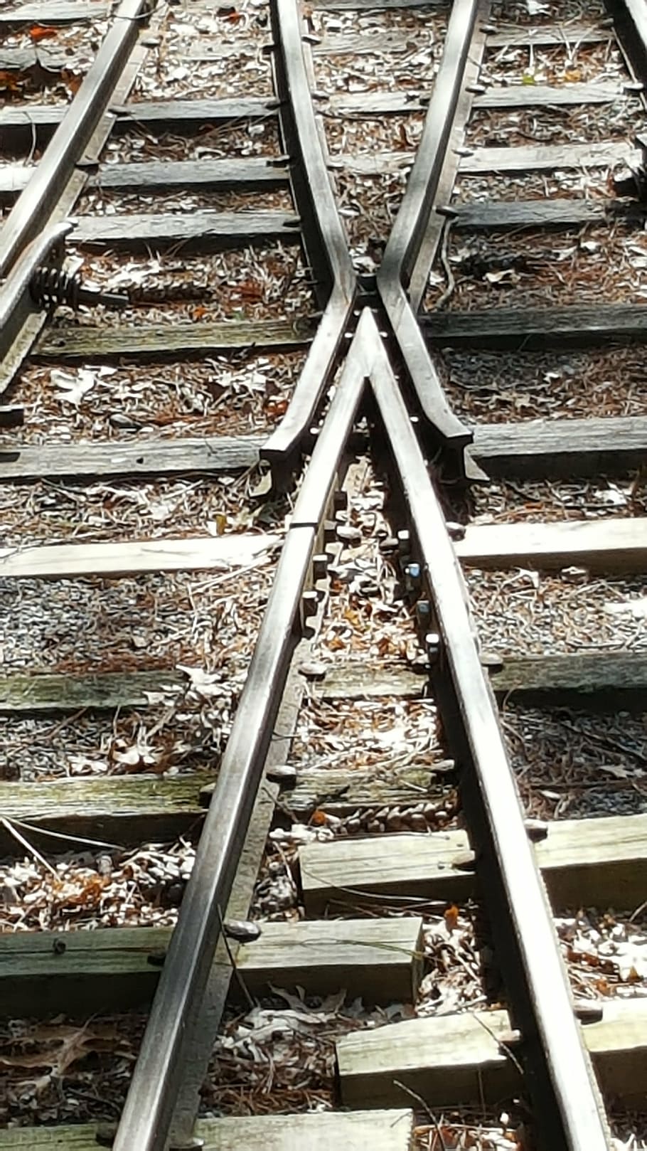 rails, crosstrack, old, rail transportation, railroad track HD wallpaper