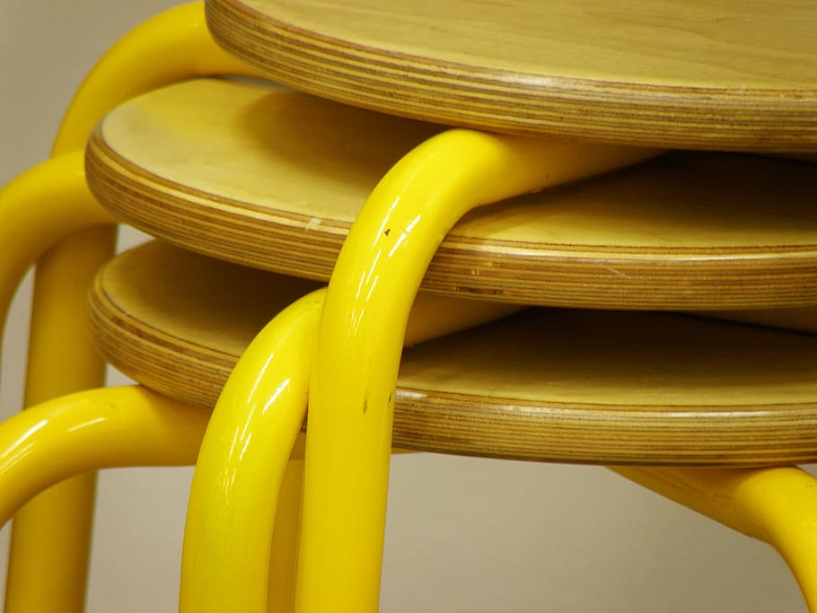 chair, stool, school, composite, yellow, food and drink, close-up HD wallpaper
