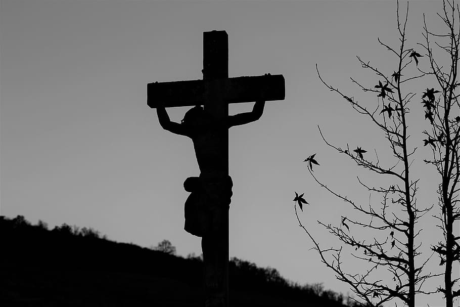HD wallpaper: grayscale photo of crucified person, cross, religion, jesus  christ | Wallpaper Flare