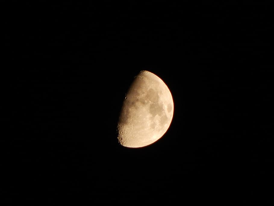 moon, night, moonlight, night sky, darkness, crescent, space HD wallpaper