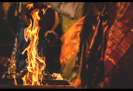 selective focus photography of fire, Blaze, Blur, Bonfire, Burn HD wallpaper