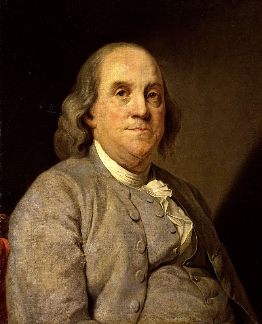 Benjamin Franklin Portrait, founding father, painting, public domain