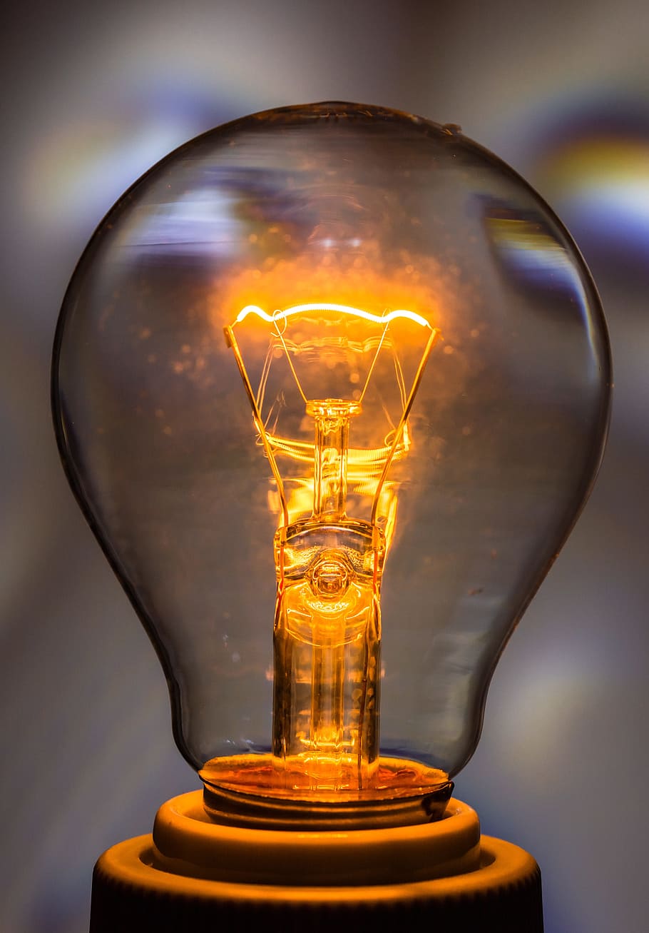 focus photo of bulb, light bulb, at, burn, glow lamp, immediately HD wallpaper