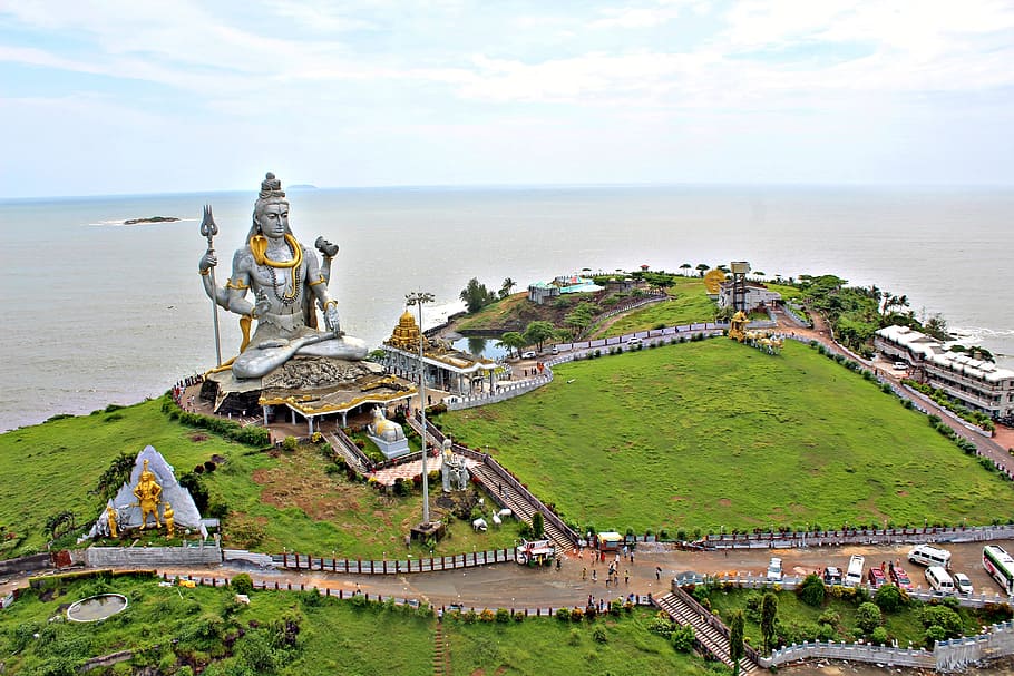 Beach, Aerial View, Murudeshwar, karnataka, india, incredibleindia, HD wallpaper