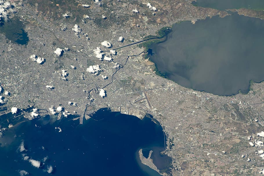 ISS Satellite Photo of Manila and the surrounding cities, city