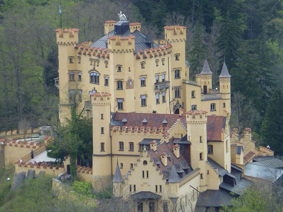 neuschwanstein, castle, bavaria, baroque, nineteenth-century, HD wallpaper