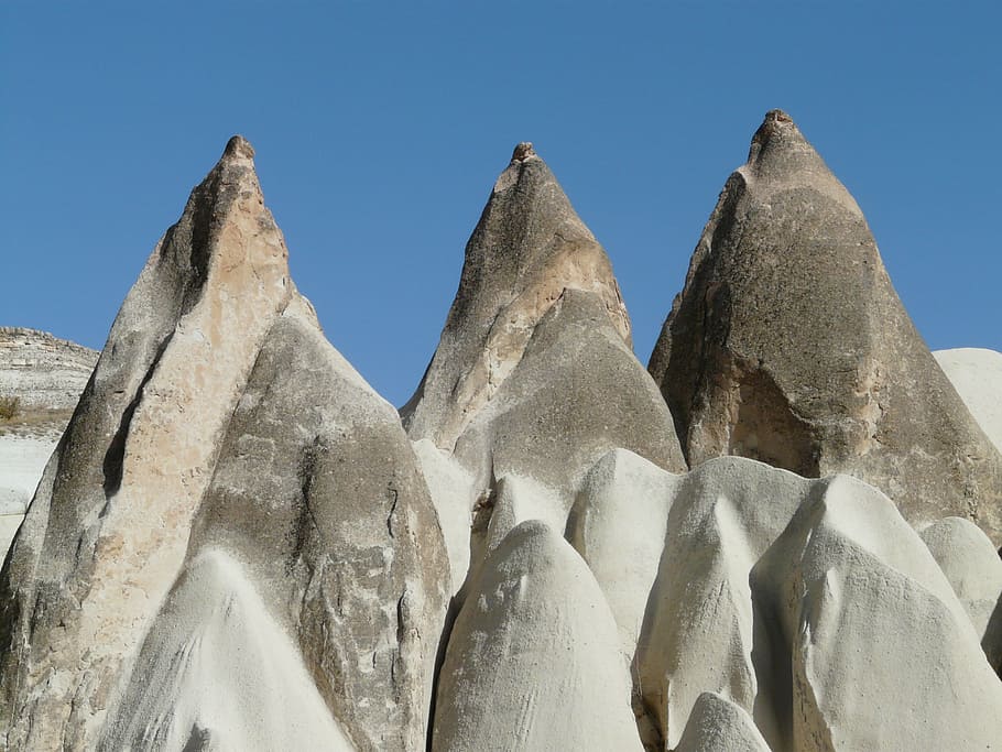 gray and black mountains, rock, tower, great, tufa, rock formations HD wallpaper
