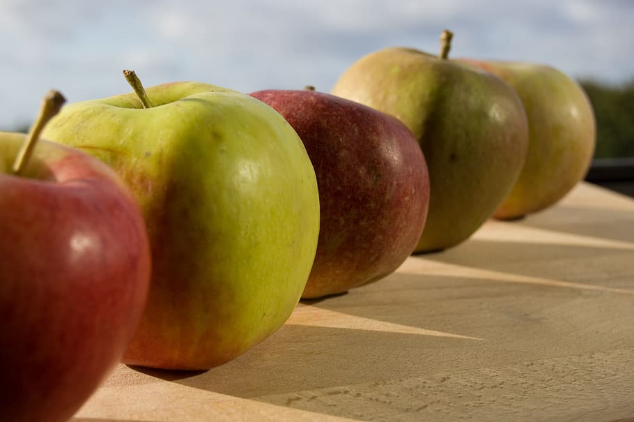 several apple fruits, healthy eating, food and drink, wellbeing HD wallpaper