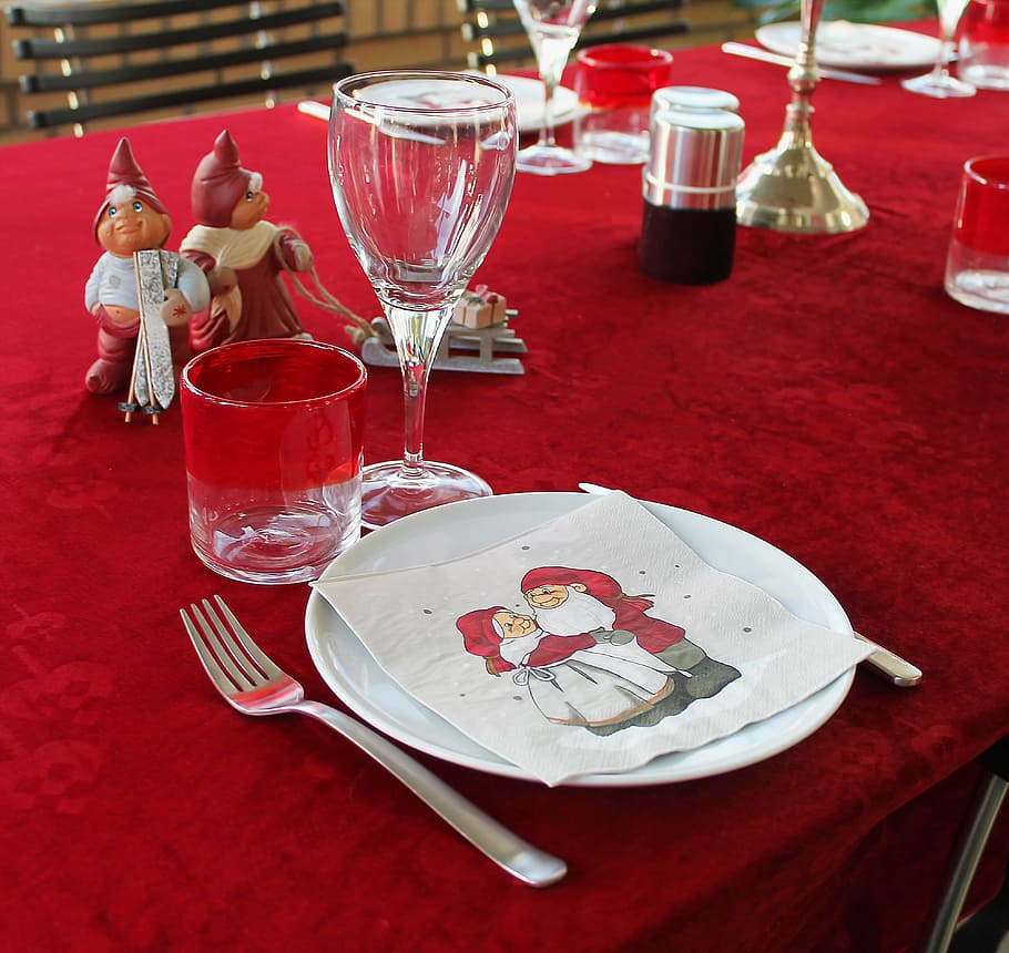 christmas table, envelope, napkins, garnish, almost, plate HD wallpaper