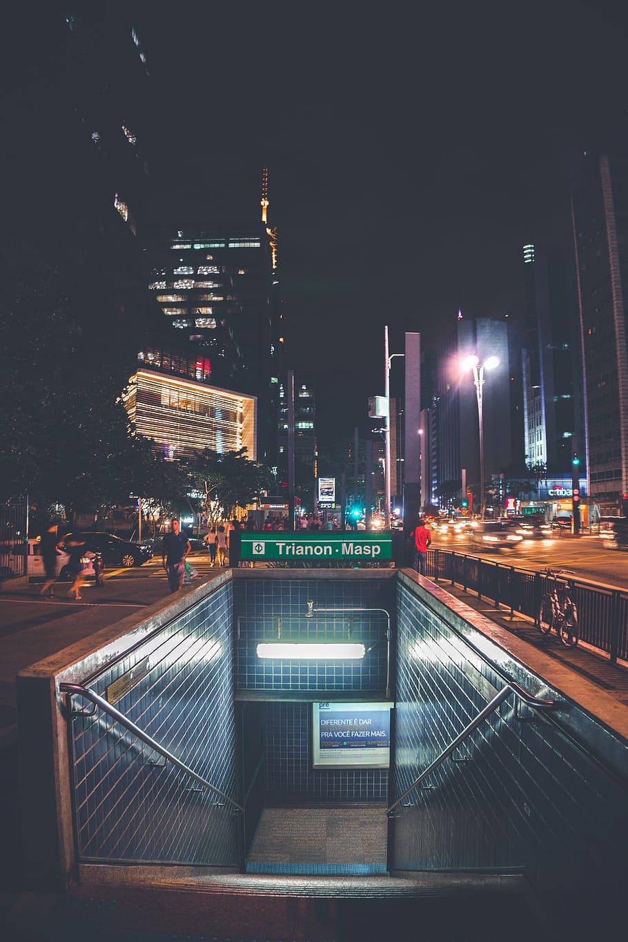 architecture, blur, bridge, buildings, business, city, city lights HD wallpaper