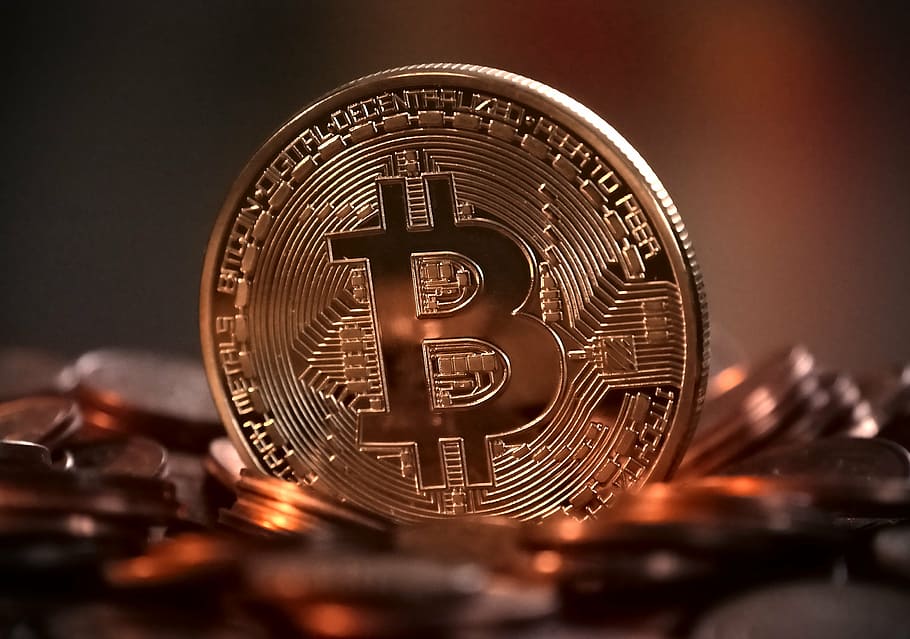 round gold-colored Bitcoin, digital, money, decentralized, anonymous, HD wallpaper