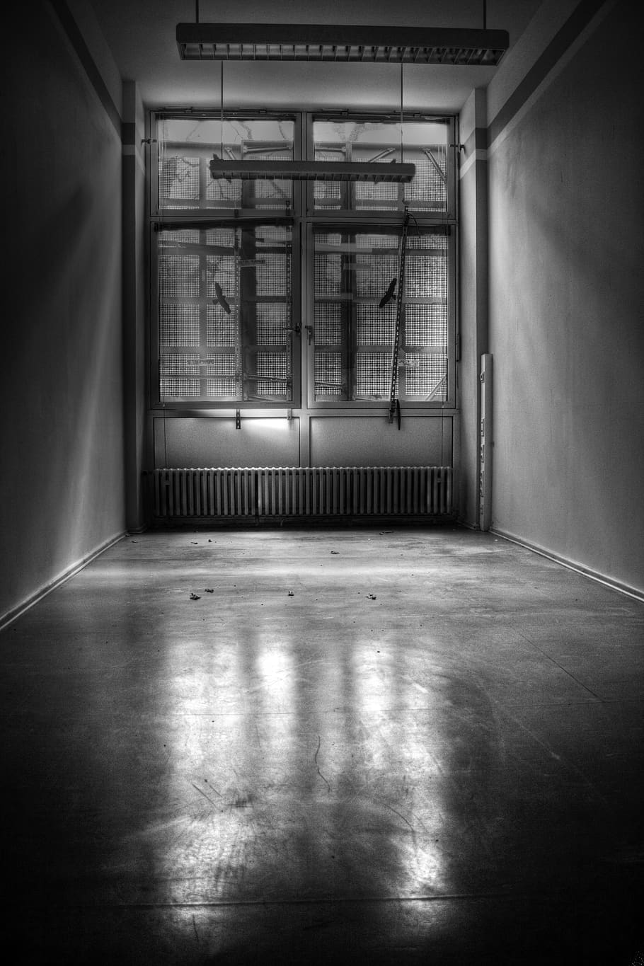 prison, cell, prison wing, prison cell, tract, black and white