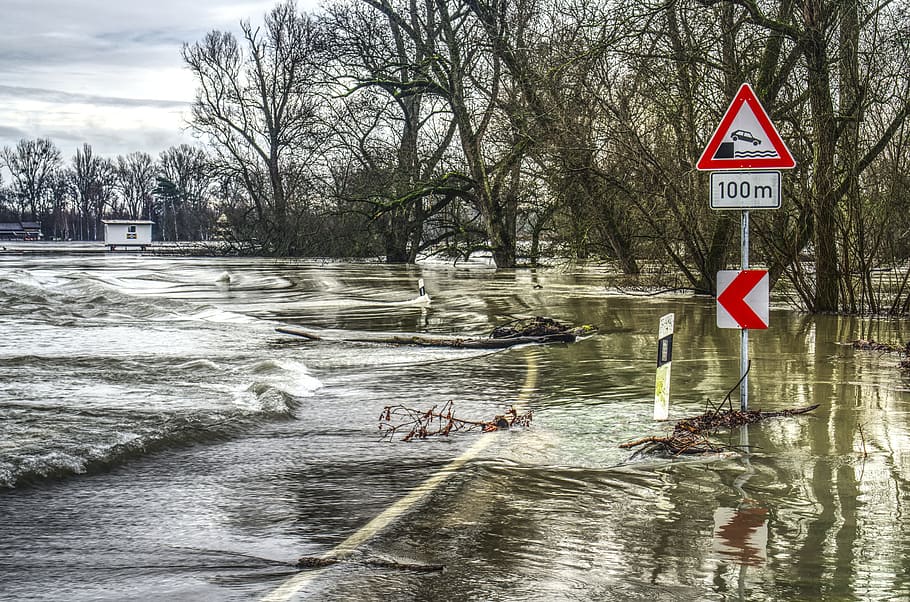 flood on street, high water, flooded, floods, underwater, risk