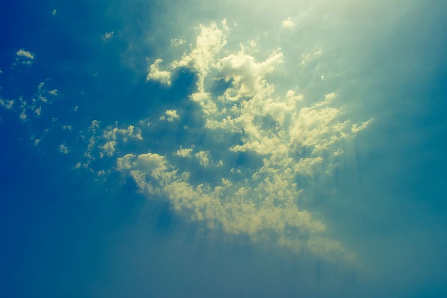 Heaven, Light, Sunbeam, Clouds, bright, shine, ray, sunshine HD wallpaper