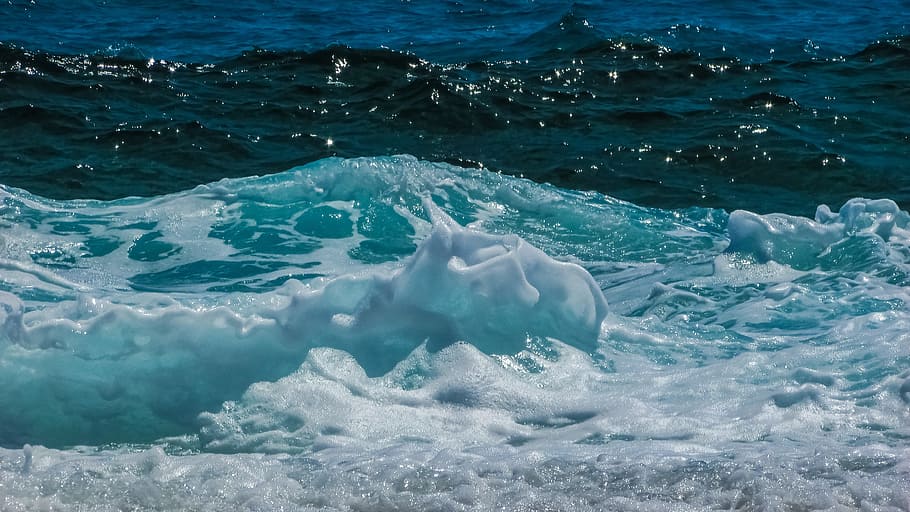 Wave, Bubbles, Foam, Spray, Energy, water, splash, liquid, sea HD wallpaper