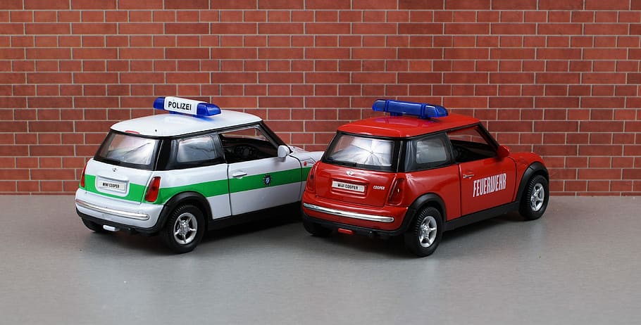 Model Car, Mini Cooper, Vehicle, auto, toy car, vehicles, blue light HD wallpaper