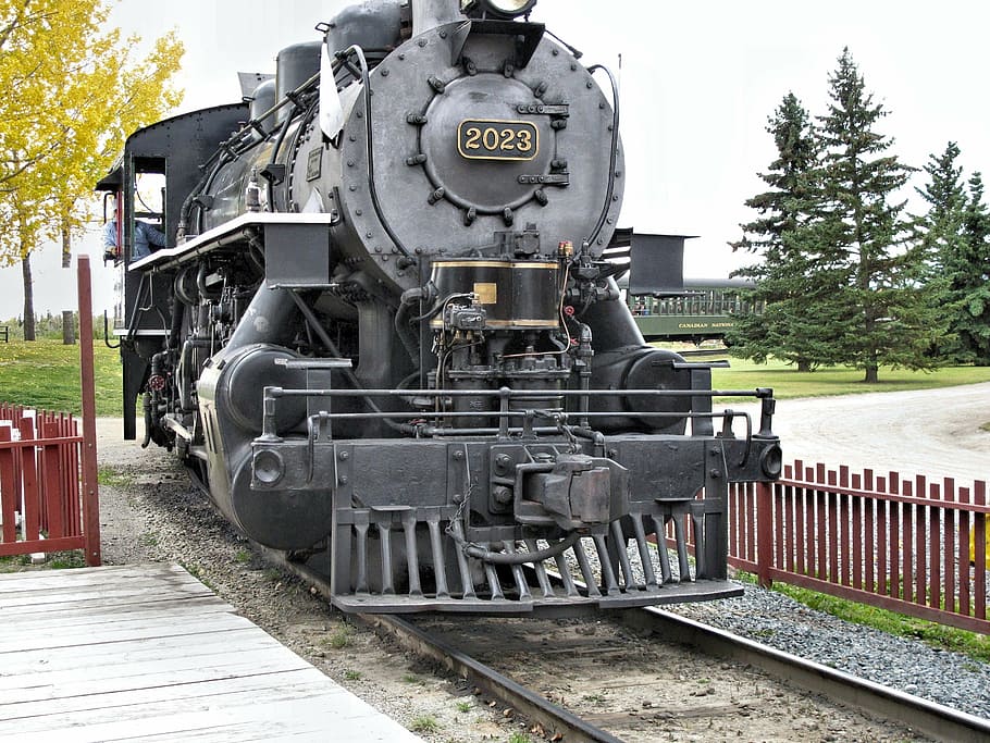 train, old train engine, heritage, canada, rail transportation HD wallpaper