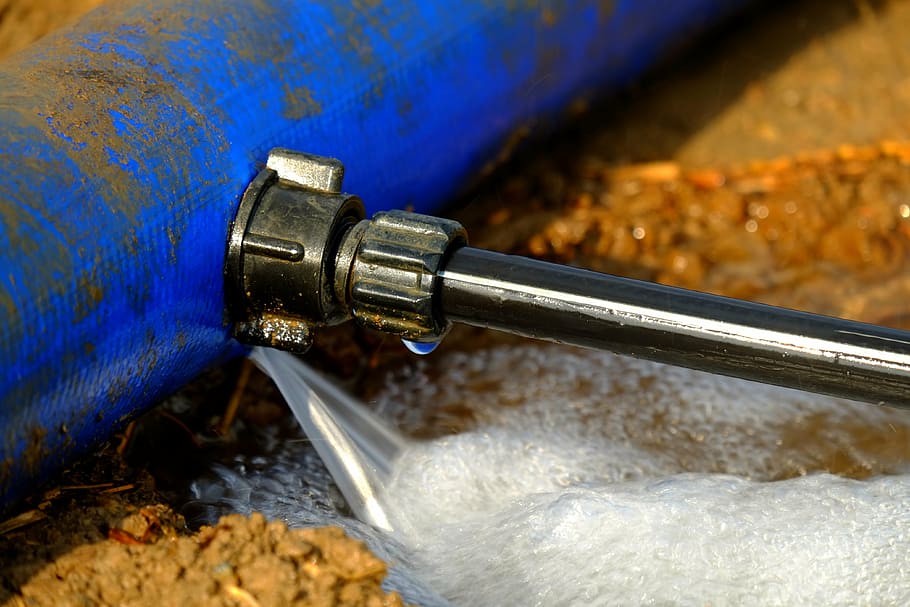 black pipe with coupling near blue pipe, water pipe, leaking HD wallpaper