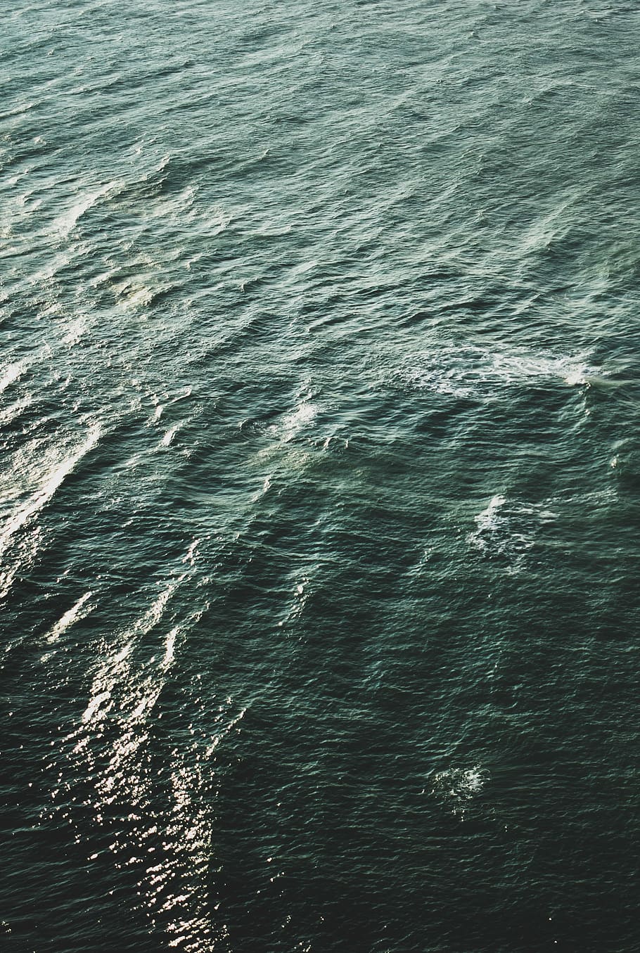 aerial view photography of sea waves, aerial view of ocean, water HD wallpaper